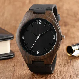 Wristwatches Men Watches Natural Wood With Box Simple Clock Bamboo Wrist Watch Genuine Leather Bracelet For Gift Item