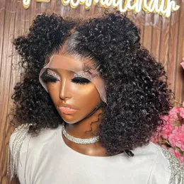 250% Curly Short 13x4 13x6 Transparent Lace Frontal Bob 5x5x1 Glueless Human Hair Wigs Deep Wave Closure Wig For Women