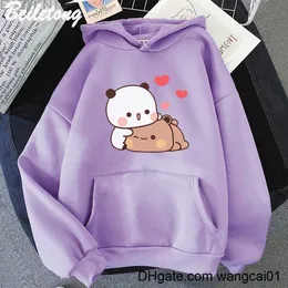 Women's Hoodies Sweatshirts Cute Panda Bear Cartoon Hoodie Long Seve Bubu Dudu Korean Sty Sweatshirts Women 90s Pink Funny Prints Harajuku Pocket Kawaii 0407H23