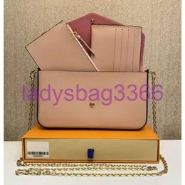 Luis Designer Bag Cross Body New 3st Set Påsar Multi Felicie Pochette Women Chain Bags Wallet Messenger läderhandväskor Axelblomma Purse Crossbody Bag