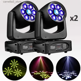 Moving Head Lights 2st/Lot 150W Mini LED Moving Head 80W Spot 8 Gobo 8 Colors DJ Beam Wash Stage Effect Light DJ Disco Night Club Party Light Q231107