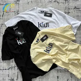 Männer T-Shirts Männer Frauen Casual Mode Blume Vogel Druck Kith T-Shirt Baumwolle Schwarz Weiß Aprikose Lose Kith T-Shirt Top Inside Tags