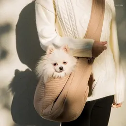 Dog Carrier Pet Knapsack Inclined Shoulder Bag Cat Backpack Puppy Kitten Transport Canvas For Outing Chihuahua Maltese
