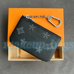 Porta de cartão Keychain Leather genuíno M62650 Chave feminina Carteira masculina de moeda com caixa de luxo de caixa de caixa de caixa de luxo de caixa de luxo