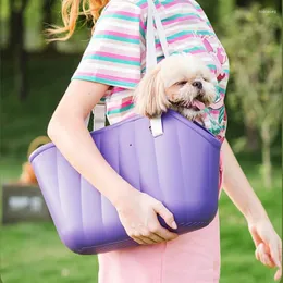 Bolsa para transporte de cães com design respirável, bolsa para animais de estimação, material EVA, sacola de moda para transporte ao ar livre