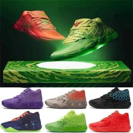 Mit Box Lamelo Ball MB 01 Basketballschuhe Rick und Rot Grün Galaxy Lila Blau Grau Queen Buzz City Melo Galaxy Sne