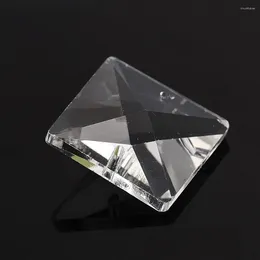 Ljuskrona Crystal 10st Clear 22mm fasetterad fyrkantig pärla prism 2/4 hål glasbelysning hänge bröllop fest hall hänger prydnad