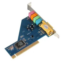 Freeshipping 5pcs Hot 4 Channel 8738 Chip 3D Audio Stereo PCI Sound Card Win7 64 Bit Lgdnk