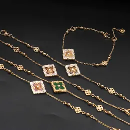 2022 neue Mode Klee Designer Charm Armbänder 18 Karat Gold 4 Blatt Italien Marke Vintage Luxus Mutter Perle Armband Armreif Party Hochzeit