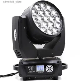 움직이는 헤드 라이트 19x15W Zoom Beam Wash RGBW 4IN1 LED 및 DMX 제어 DJ 디스코 및 나이트 클럽 Q231107을 사용하여 무대 조명 효과를위한 헤드 라이트