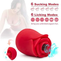 Sex Toy Massager Rose Flower Sucking Vibratosr for Woman Nipple Sucker Clitoris Stimulator Tongue Lick Breast Enlarge Adult Toys Rechargeable