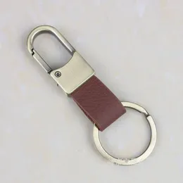 Keychains Stripe Keychain Automobile Key Holder Chain Ring Leather Cowhide Red Green Belt Ancient Keyrings For Car Women Keyring Lanyard