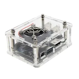 Freeshipping Orange Pi Lite Acrylic Case with Fan Heatsinks 5V 3A Power Supply Kit Transparent Protective Enclosure Set for Orange Pi L Xqbh