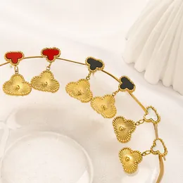 Kvinnor klöver örhängen charm designer gåva örhängen mode kärlek smycken örhängen klassiska design smycken rostfritt stål tillbehör par fest gåva