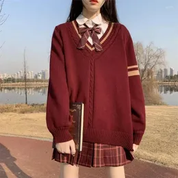 여자 스웨터 싱글 조각/정장 가을 겨울 V- 넥 컬러 블로킹 스웨터 여성을위한 한국 스타일 긴팔 셔츠 2 피스 세트