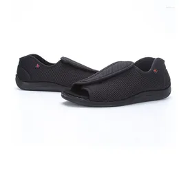 Sandálias diabetes pé gordo largo velho deformação inchada sapatos de meia-idade pés inchados produto de saúde de enfermagem externa