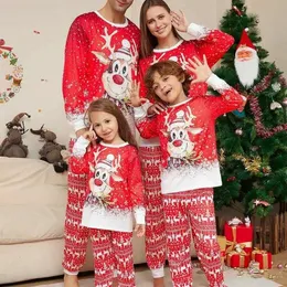 Одинаковые комплекты для всей семьи, одежда для мамы и детей с красным оленем, рождественские пижамы для комплекта одежды, 2023, пары 231107