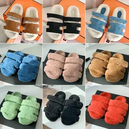 Lüks Tasarımcı Kürk Terlik Kürk Slaytlar Erkekler için Kış Yün Kabarık Sandalet Kadınlar için Düz Kar İzleyiciler Ayakkabı Fabrika Ayakkabı Büyük Boyut 35-46