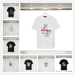Designer masculino e feminino top camiseta verão moda camiseta algodão tridimensional desenho animado urso alfabeto bordado solto manga curta top tamanho M-XXXL