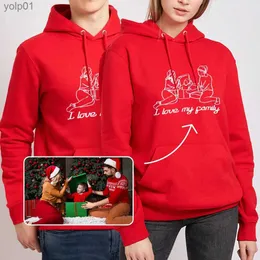 Hoodies للرجال Sweatshirts طباعة Cool DIY تصميم مخصص لخز صور للجنسين هوديي هدايا عيد الميلاد الخاصة للبلوزات للأصدقاء و Familyl231107