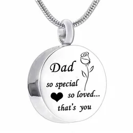 So special so loved that's you Stainless Steel round Shape mum Cremation Urn Necklace Locket Pendant Ash Jewelry for Men Wome213E