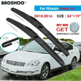 Limpadores de para-brisa Lâmina de limpador de carro para Nissan TEANA J31 24 "+ 19" 2003-2008 Lâminas de limpador de para-brisa para lavagem de janelas Fit U Hook Arms Q231107