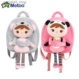 Backpacks Metoo 3D Cartoon Plush Kids Backpack Toys Koala Panda Doll Doll Chłopcy i dziewczęta szkoła mini torby urodzinowe świąteczne prezenty Q231108