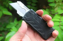 Coltello tattico automatico M6677 di alta qualità SK5 Lama satinata CNC Manico in alluminio aeronautico nero Coltelli tagliacarte tascabili EDC con lame da 5 pezzi