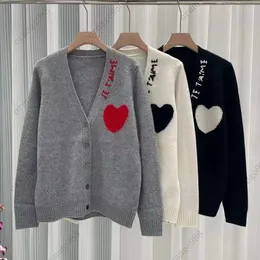 Jiayi immer noch 2023 Französisch ZV Neue Pick Loch Liebe Brief Stickerei Gestrickte Kaschmir Strickjacke Top Mantel