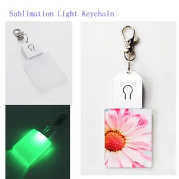 FEDEX 300pcs Bag Parts Sublimation DIY White Single Sided Blank 7Color Acrylic LED Night Light Keychain Christmas Tree Oranment 90*45mm