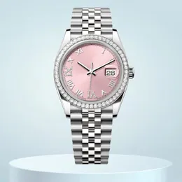 orologi orologio da donna di alta qualità 36mm 41mm acqua rosa numeri romani quadrante con diamanti specchio zaffiro impermeabile 8215 movimento meccanico acciaio 904L orologio di lusso regalo