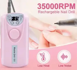 Nail Manicure Set Electric nail drill portable electric nail drill 35000 RPM professional rechargeable nail file machine gel removal polishing machine 231107