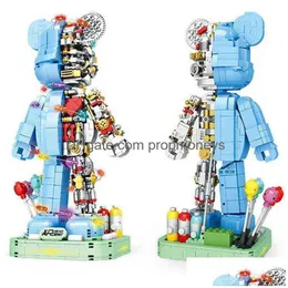 Bloki BuildMoc Pomysły Techniczne gwałt, że robot niedźwiedzi Figurki 1160pcs Model Bude Building Blue Toys dla dzieci Prezenty Prezenty zabawki Dhipw