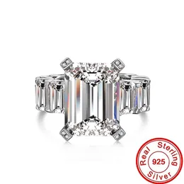 MOISSANITE DIMOND RING 100% Real 925 Srebrny Srebrny zaręczyny Pierścienie dla kobiet mężczyzn impreza obietnica biżuterii