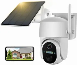 Solarkameror Trådlöst utomhusbatteridrivna, Pan Tilt WiFi -kamera för hem, 2K HD Video Surveillance Color Night Vision, 2 Way Talk, Pi