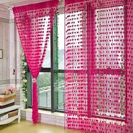 Curtain 1 PCS Love Heart String Window Door Divider Sheer For Living Room Curtains Decorative Valance 100 200cm