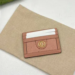 أعلى جودة بطاقة بطاقة الجلود نساء ميني جاليلت وردي بطاقة الائتمان اثنين من الجانبين محفظة الأعمال الأصلية بوش البوشيد البوت