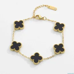 Charm Bracelets Four-leaf Clover 18K gold bracelet with designer jewelry for women cleef love charm bracelets gifts Christmas Present nev