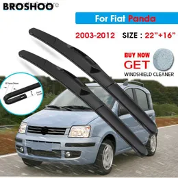 Vindrutetorkare biltorkare blad för fiat panda 22 "+16" 2003-2012 vindrutan vindrutetorkare blad fönster tvätt passar u hook armar q231107