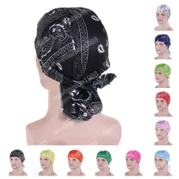 Hair Accessories Unisex Paisley Print Durag Du-Rag Headwear Head Wrap Skull Cap Do Rag Bandana Beanie Hat Women Men Headscarf Cycling Pirate Caps