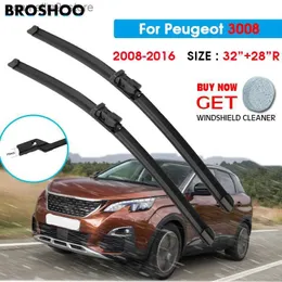 Tergicristalli per auto Spazzole tergicristallo per Peugeot 3008 32 "+ 28" R 2008-2016 Parabrezza automatico Spazzole tergicristallo Lavaggio finestra Pulsante braccio Q231107