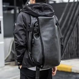 Bolsas escolares mochila s mochila laptop de viagem USB Pacote traseiro preto bolsa de couro de 16 polegadas machos machos de roubo à prova d'água vintage 230407