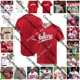 NCAA Custom Indiana Hoosiers College Baseball Jersey 35 Matthew Ellis 36 Alexander Ogg 37 Ryan Gilbert 38 Jake Skrine 39 Blayne Deaton 41 Ty Bothwell Jerseys