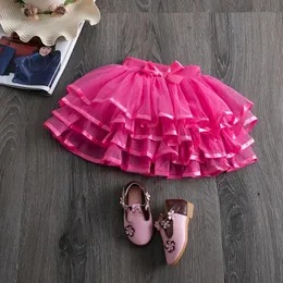 Skirts Baby Girls Tutu Skirt Tulle Lace Pettiskirt Children Layers Fluffy Ballet For Kids Party Solid Color Dance Miniskirt