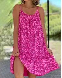 New Wave Dot Print klänningar Fashion Sweet Drop Strap Loose Dress Womens Plus Size Kjol S-3XL