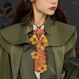 Women's Blouses High Quality Women Vintage Luxury Embroidery Ties For Shirts Streetwear Cute Cartoon Blusas Feminina NZ15