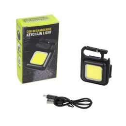 Outdoor Mini COB Light Rechargeable Pocket Flashlight Bottle Opener Magnetic 4 Modes Emergency Light