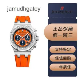 AP Swiss Luxury Wrist Watches Epic Royal AP Oak Offshore Series 26231st Mens Watch Orange Face Raffined Steel Original Diamond 37mm Automatisk mekanisk klocka 19 Xe0o