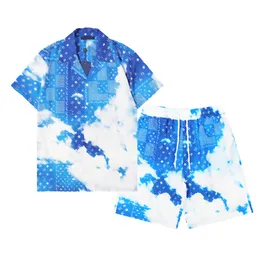 Luksusowe designerskie koszule męskie geometryczne nadruk koszulka do kręgli hawajskie kwiatowe koszule mężczyźni Slim Fit Fit Brl -Sleeve odmiana