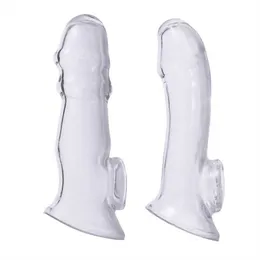 Massager zabawek seksu wielokrotnego użytku 2 Pierścienie Impotencja Penis Penis Extension Cock Rleeve Produkt dla mężczyzn przedłużenie dildo